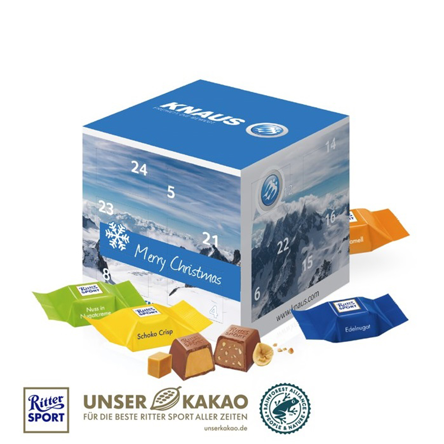 Adventskalender „Cube“ mit RITTER SPORT Schokowürfel