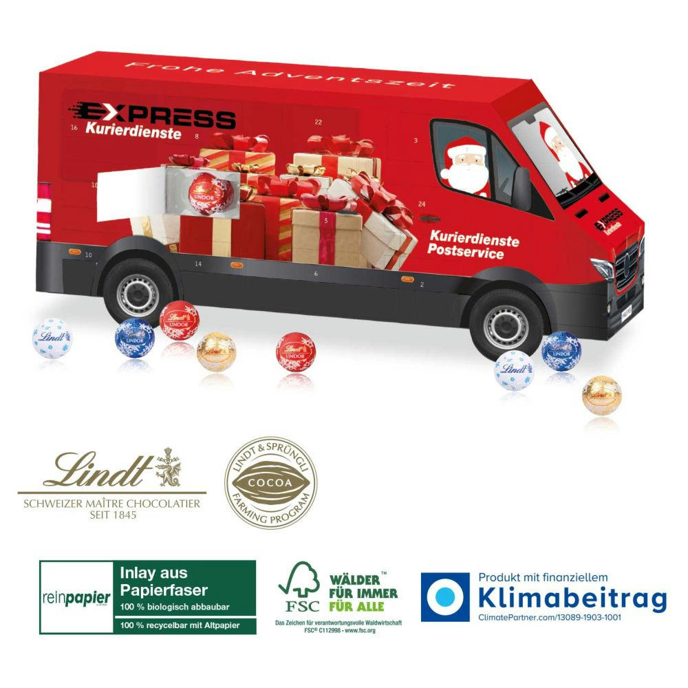 LINDT 3D Adventskalender „Transporter“ Organic