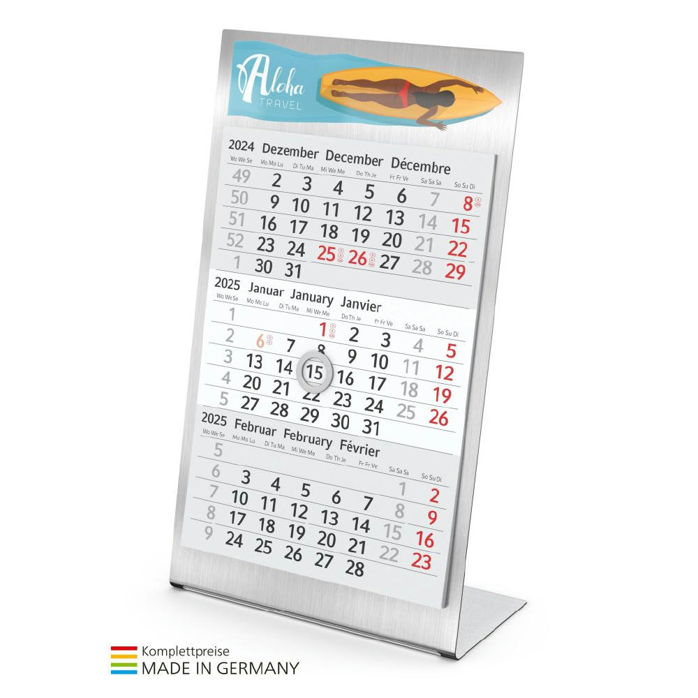 Tisch-Aufstellkalender "Desktop Steel 3"